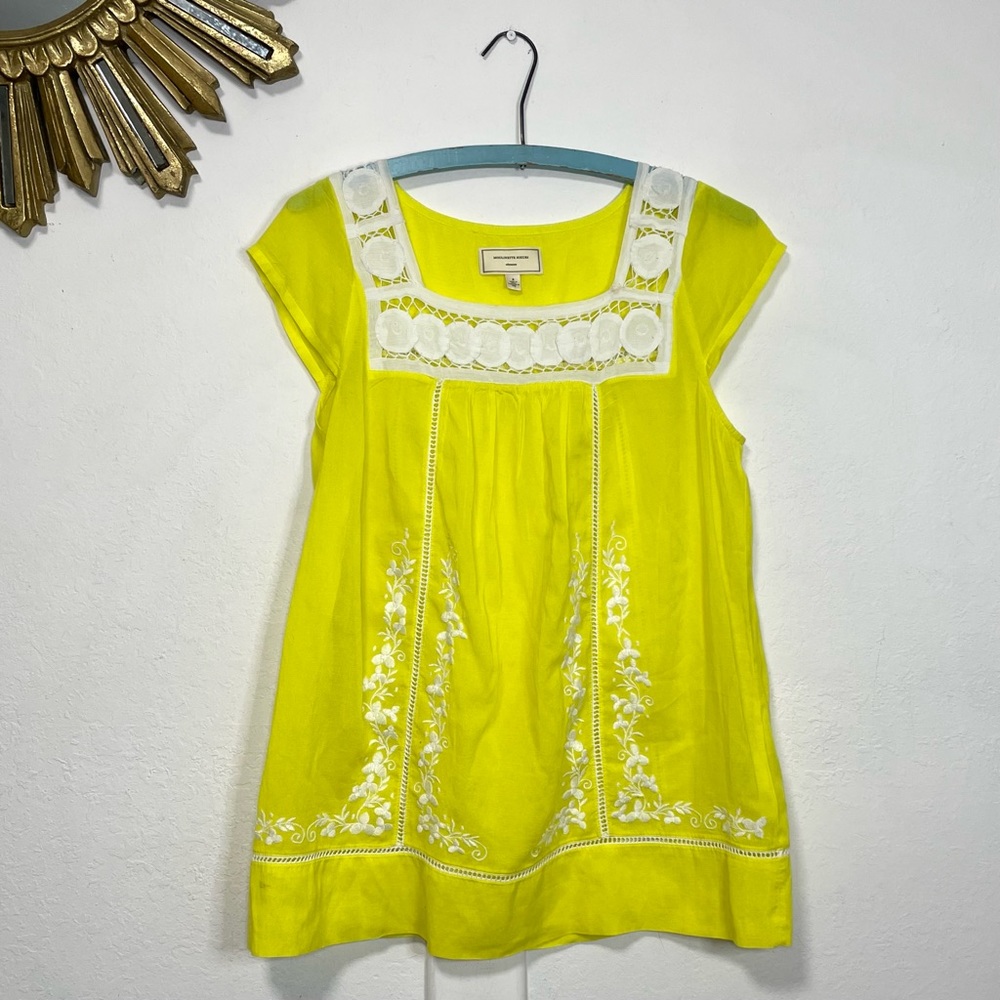 Moulinette Soeurs Yellow And White Blouse - Picture 2 of 8